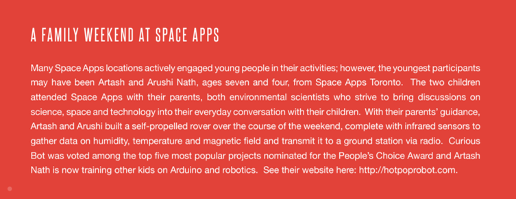 Space Apps Report 2014 Picture