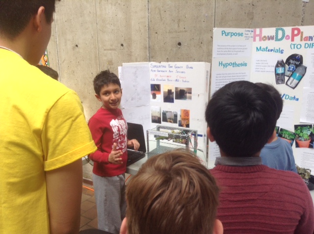 Artash explaining at Science Fair